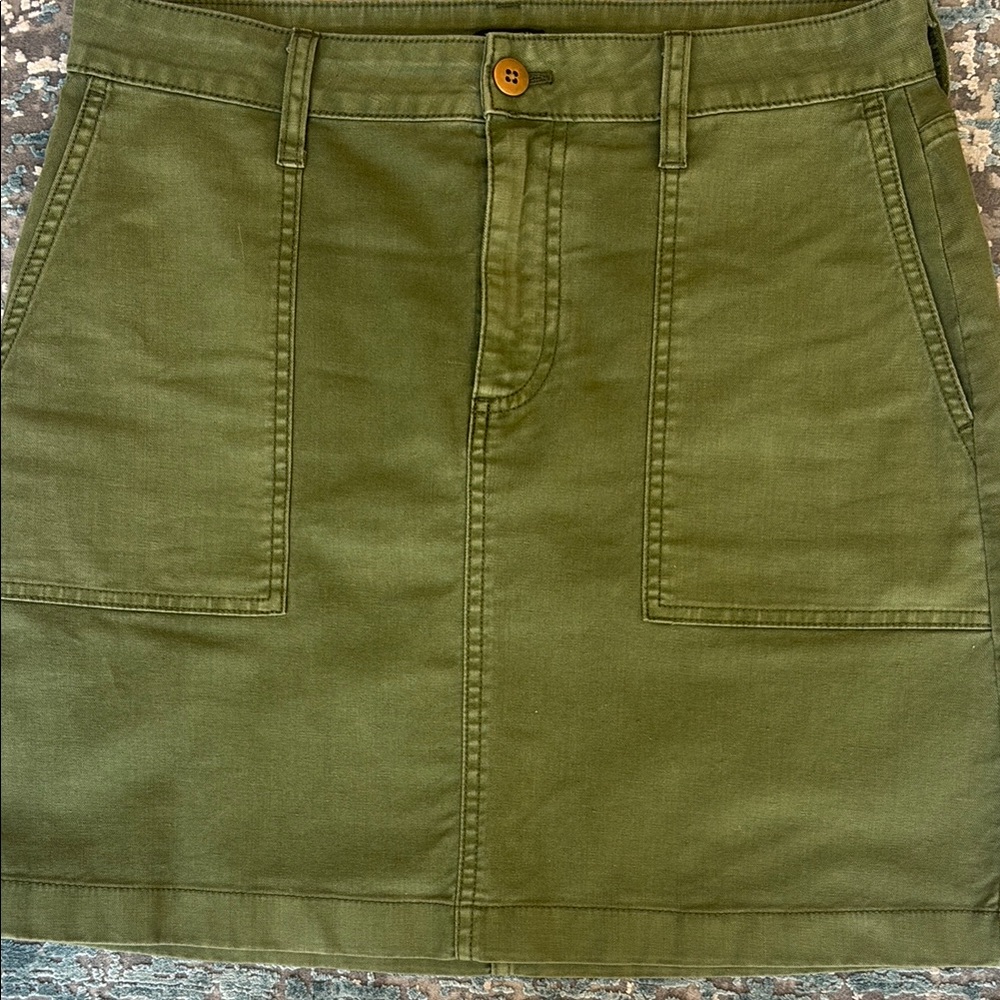 J. Crew Green Utility Mini Skirt Size 6 - Picture 6 of 12